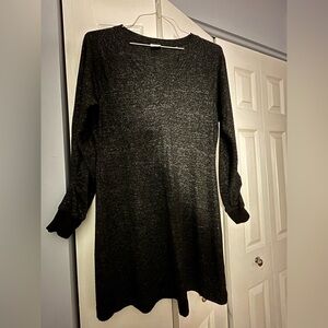 CAbi Heathered Black Long Sleeve Dress